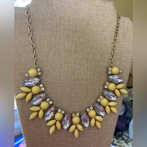 Yellow Bib Statement Jeweled Necklace‎